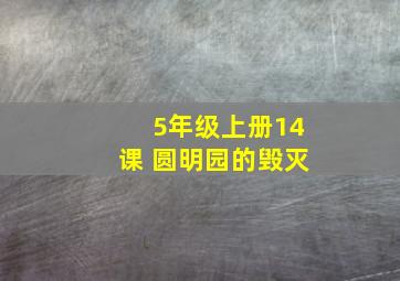 5年级上册14课 圆明园的毁灭